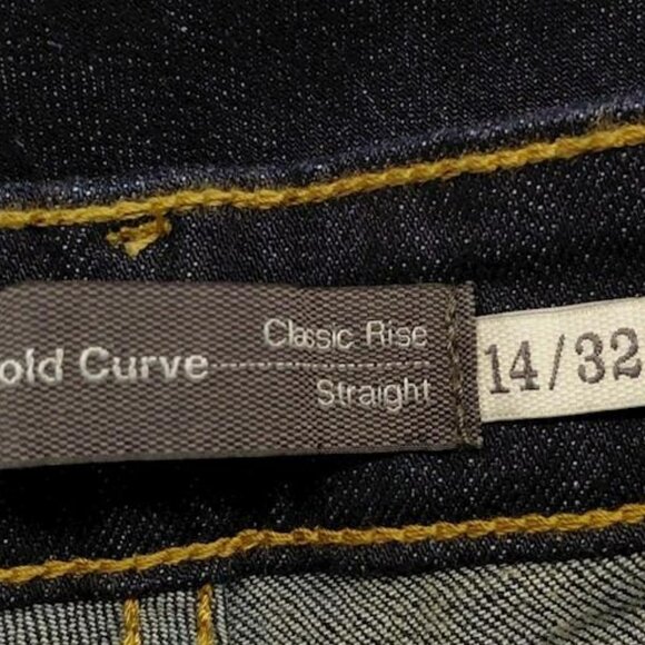Bold Curve Mid Rise Dark Wash Denim Straight Leg Jeans - Picture 4 of 5